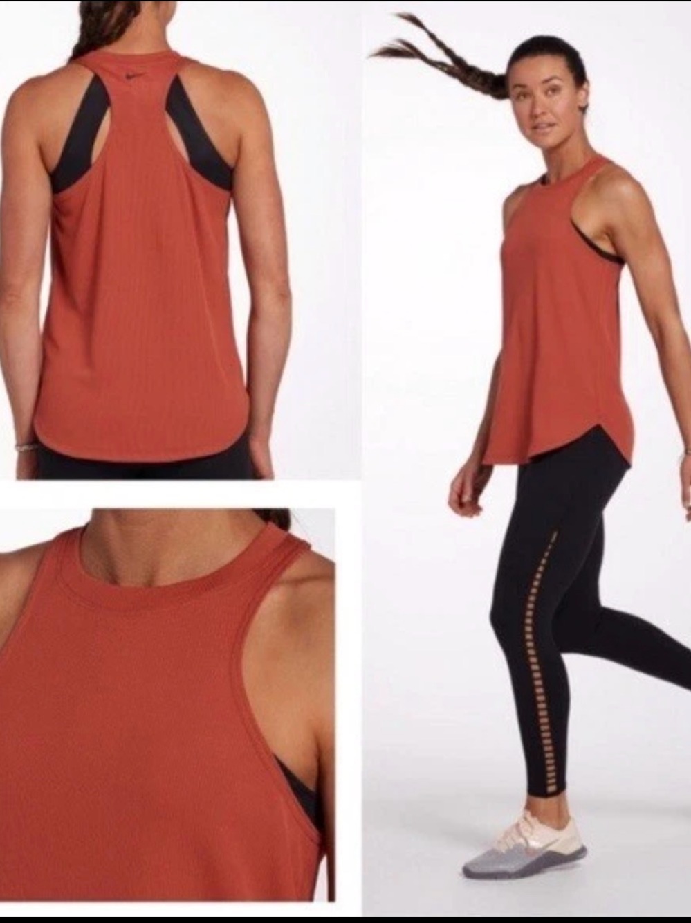 Nike Women’s Rust-Colored High Neck Training Racerback Tank